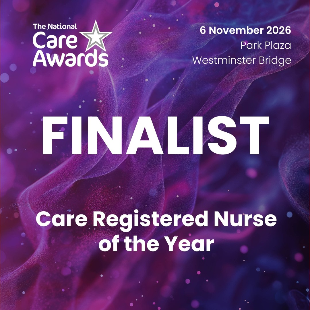 National Care Awards 2026 finalist badge: Care Registered Nurse of the Year.
